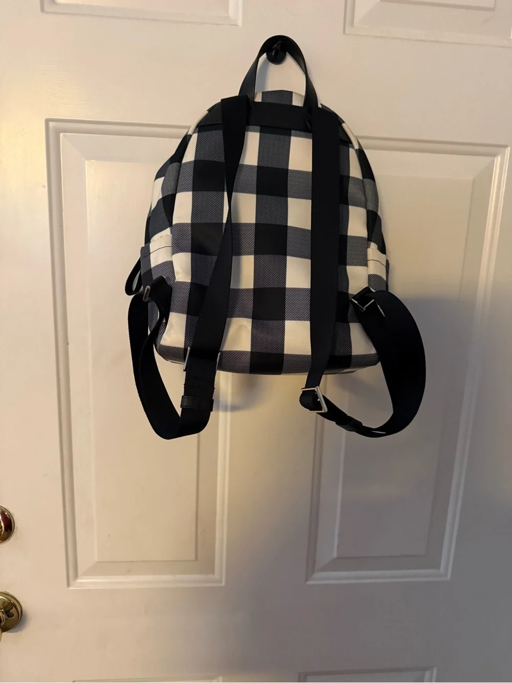 kate spade Black and White Gingham  Backpack with lanyard - Picture 3 of 6